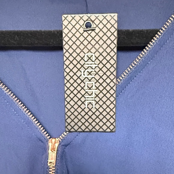 City Chic Deep Blue Blouse with Zipper Detail - Picture 5 of 12